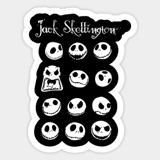 Jack Skeleton Face Moods Funny Sticker